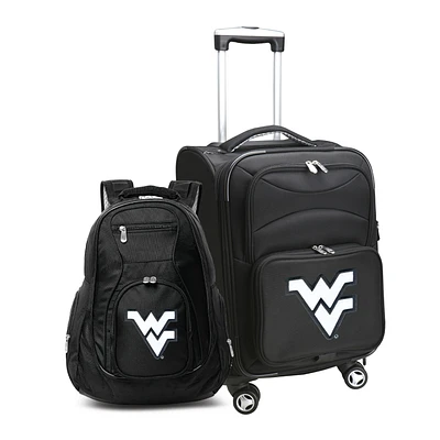 MOJO Black West Virginia Mountaineers Softside Carry-On & Backpack Set