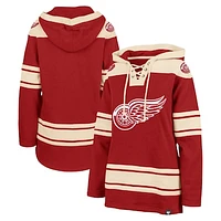 Women's '47  Red Detroit Wings Superior Lacer Pullover Hoodie