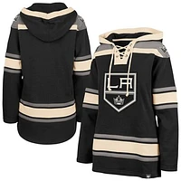 Women's '47  Black Los Angeles Kings Superior Lacer Pullover Hoodie