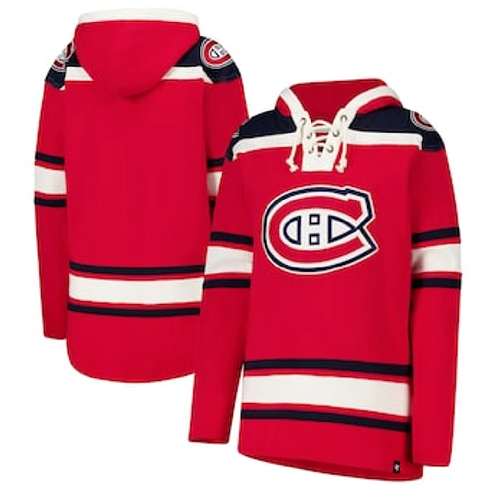 Women's '47  Red Montreal Canadiens Superior Lacer Pullover Hoodie