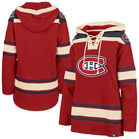 Women's '47  Red Montreal Canadiens Superior Lacer Pullover Hoodie