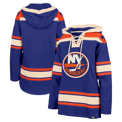 Women's '47  Royal New York Islanders Superior Lacer Pullover Hoodie