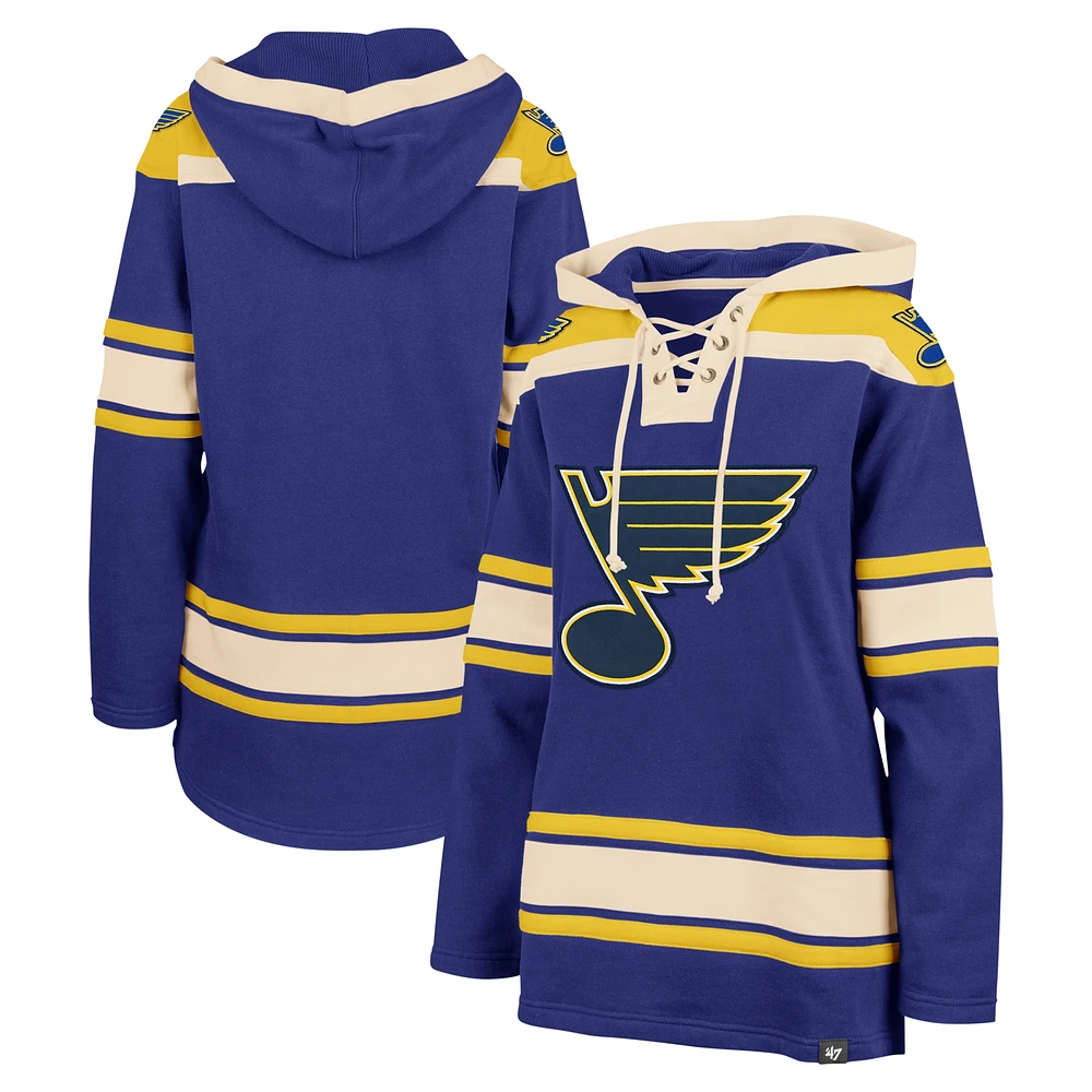 Women's '47  Blue St. Louis Blues Superior Lacer Pullover Hoodie