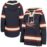 Women's '47  Navy Columbus Blue Jackets Superior Lacer Pullover Hoodie