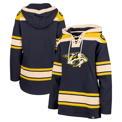 Women's '47  Navy Nashville Predators Superior Lacer Pullover Hoodie