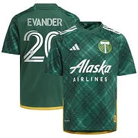 Youth adidas Evander Green Portland Timbers 2023 Plaid Kit Replica Jersey