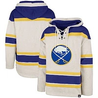 Men's '47  Oatmeal Buffalo Sabres Rockaway Lacer Pullover Hoodie