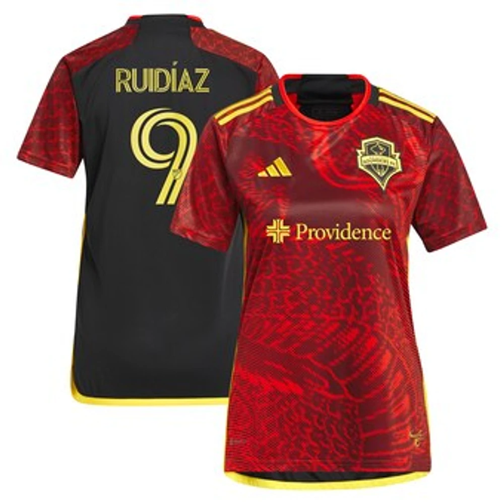 Women's adidas Raul Ruidiaz Red Seattle Sounders FC 2023 The Bruce Lee Kit Replica Jersey