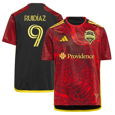 Youth adidas Raul Ruidiaz Red Seattle Sounders FC 2023 The Bruce Lee Kit Replica Jersey