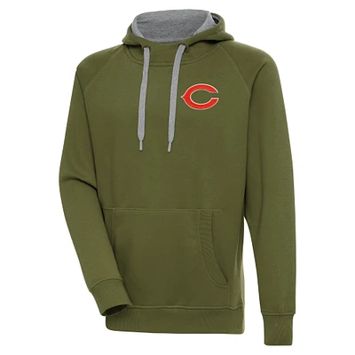 Men's Antigua  Olive Chicago Bears  Victory Pullover Hoodie