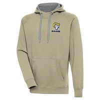 Men's Antigua  Khaki Los Angeles Rams  Victory Pullover Hoodie