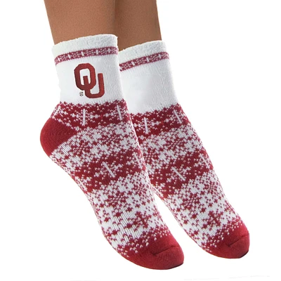 Women's ZooZatz Oklahoma Sooners Fuzzy Holiday Crew Socks