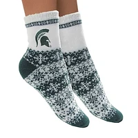 Women's ZooZatz Michigan State Spartans Fuzzy Holiday Crew Socks