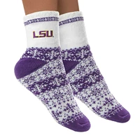 Women's ZooZatz LSU Tigers Fuzzy Holiday Crew Socks