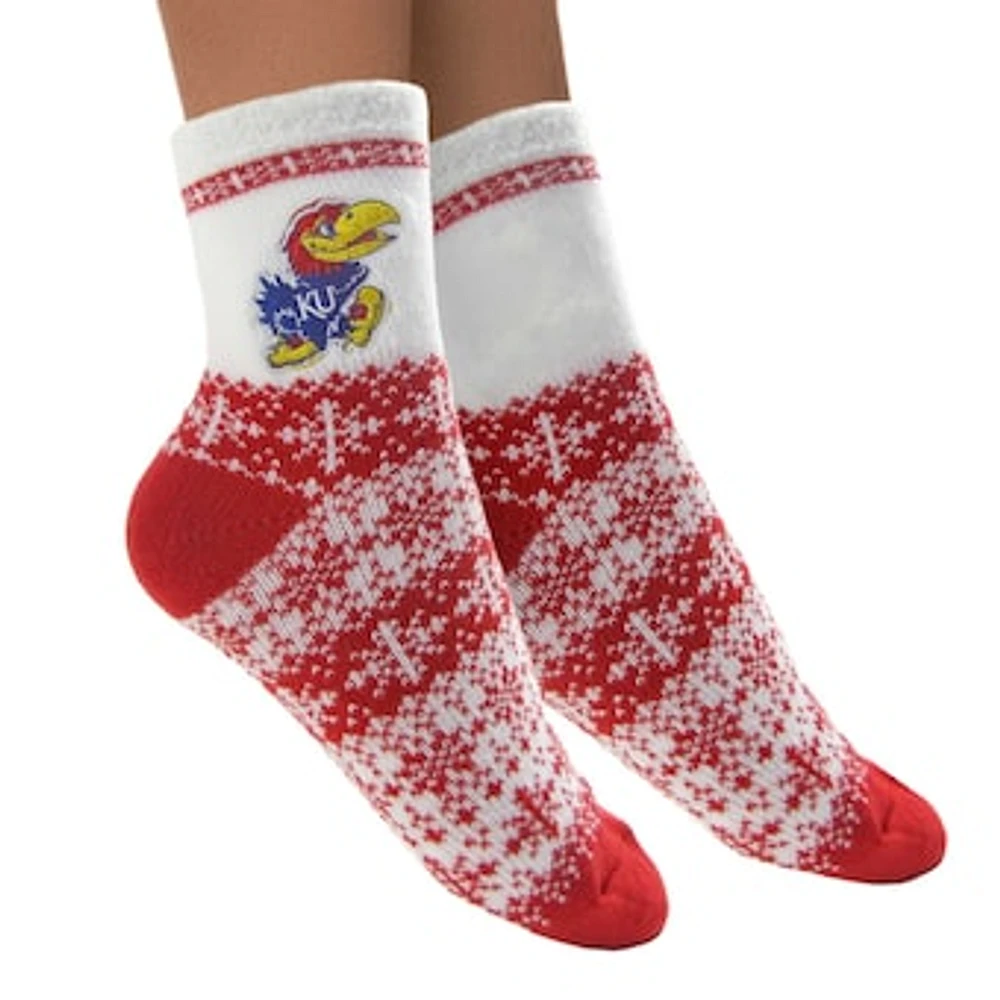 Women's ZooZatz Kansas Jayhawks Fuzzy Holiday Crew Socks