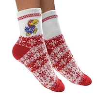 Women's ZooZatz Kansas Jayhawks Fuzzy Holiday Crew Socks