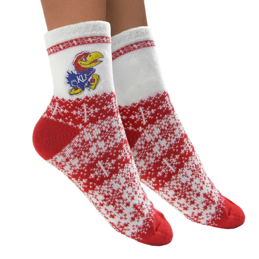 Women's ZooZatz Kansas Jayhawks Fuzzy Holiday Crew Socks