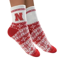 Women's ZooZatz Nebraska Huskers Fuzzy Holiday Crew Socks