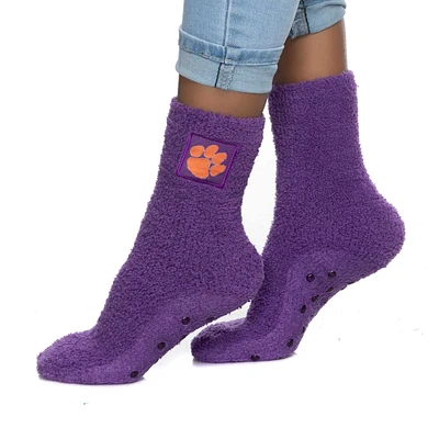 Women's ZooZatz Clemson Tigers Fuzzy Team Crew Socks