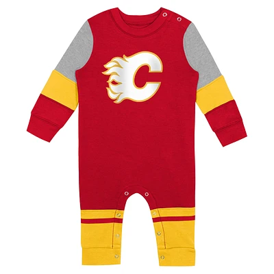 Infant Red Calgary Flames Raglan Jumper