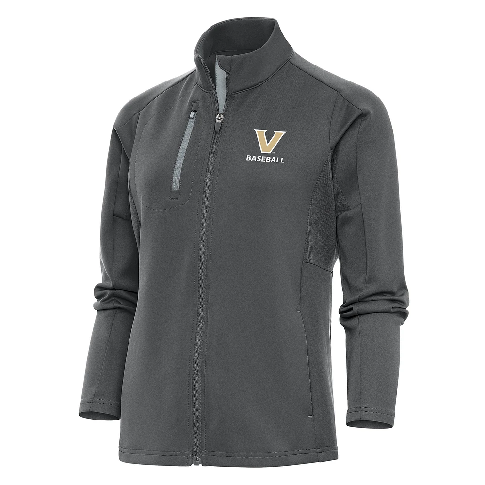 Women's Antigua Charcoal Vanderbilt Commodores Baseball Generation Full-Zip Jacket