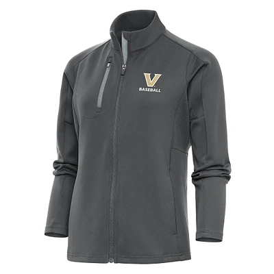 Women's Antigua  Charcoal Vanderbilt Commodores Baseball Generation Full-Zip Jacket