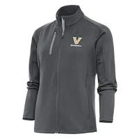 Women's Antigua  Charcoal Vanderbilt Commodores Baseball Generation Full-Zip Jacket