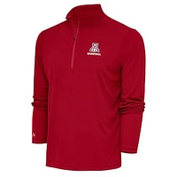 Women's Antigua  Red Arizona Wildcats Basketball Tribute Half-Zip Pullover Top