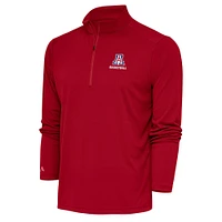 Women's Antigua  Red Arizona Wildcats Basketball Tribute Half-Zip Pullover Top
