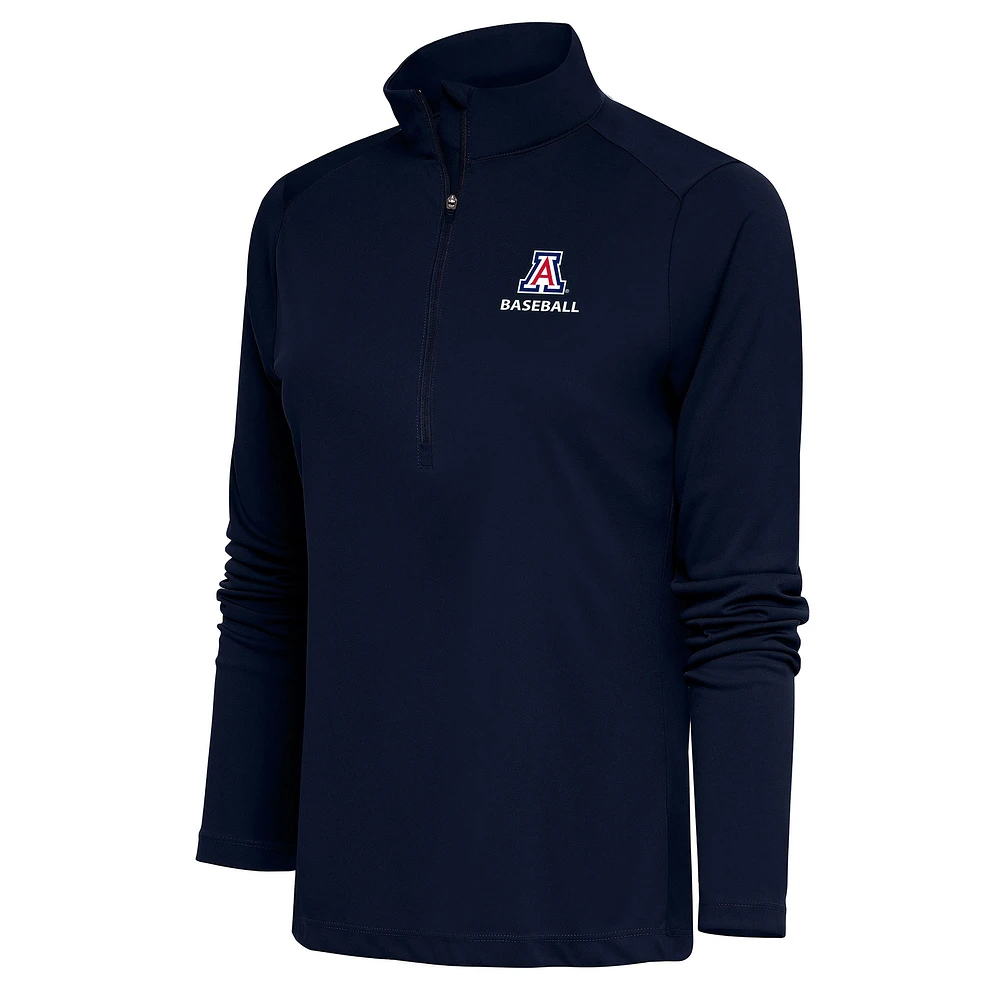Women's Antigua Navy Arizona Wildcats Baseball Tribute Half-Zip Pullover Top