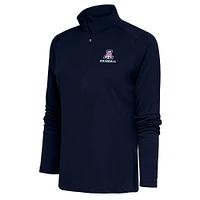 Women's Antigua  Navy Arizona Wildcats Baseball Tribute Half-Zip Pullover Top