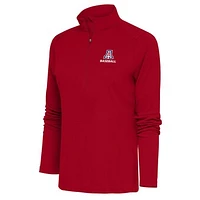 Women's Antigua  Red Arizona Wildcats Baseball Tribute Half-Zip Pullover Top