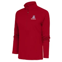 Women's Antigua  Red Arizona Wildcats Baseball Tribute Half-Zip Pullover Top