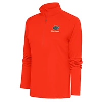 Women's Antigua  Orange Florida Gators Football Tribute Half-Zip Pullover Top