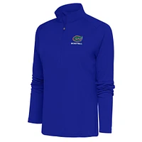 Women's Antigua  Royal Florida Gators Basketball Tribute Half-Zip Pullover Top