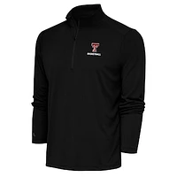 Women's Antigua  Black Texas Tech Red Raiders Basketball Tribute Half-Zip Pullover Top