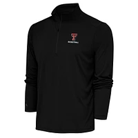 Women's Antigua  Black Texas Tech Red Raiders Basketball Tribute Half-Zip Pullover Top