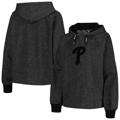 Women's DKNY Sport Black Philadelphia Phillies Debbie Dolman Raglan Pullover Hoodie