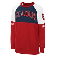 Women's Starter Red/Navy St. Louis Cardinals Baseline Raglan Pullover Sweatshirt