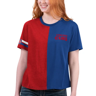 Women's Starter  Royal/Red Chicago Cubs Power Move T-Shirt