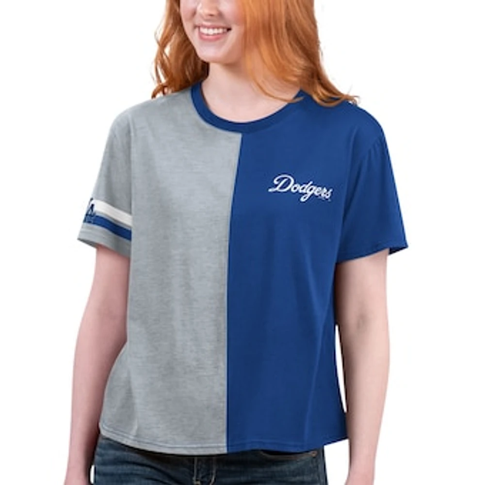 Women's Starter Royal/Gray Los Angeles Dodgers Power Move T-Shirt