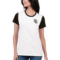 Women's G-III 4Her by Carl Banks White San Diego Padres Illustration Ringer T-Shirt