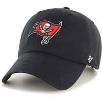 Men's '47 Black Tampa Bay Buccaneers Team Color Clean Up Adjustable Hat