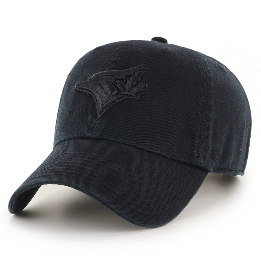 Men's '47 Black Toronto Blue Jays Tonal Clean Up Adjustable Hat