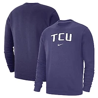 Men's Nike Purple TCU Horned Frogs Arch Club Fleece Pullover Sweatshirt