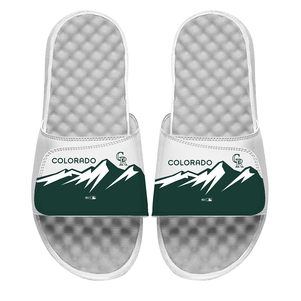 Men's ISlide White Colorado Rockies City Connect Slide Sandals