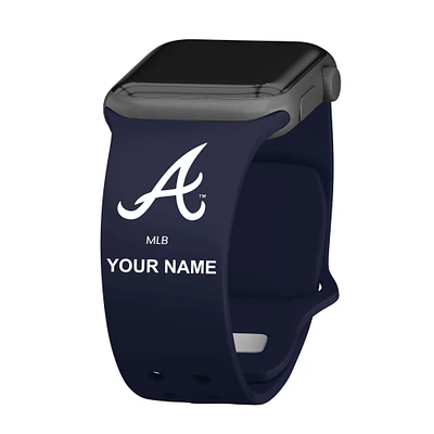 Navy Atlanta Braves Personalized Silicone Apple Watch Band