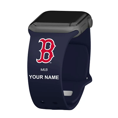 Navy Boston Red Sox Personalized Silicone Apple Watch Band
