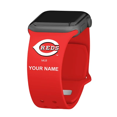 Red Cincinnati Reds Personalized Silicone Apple Watch Band