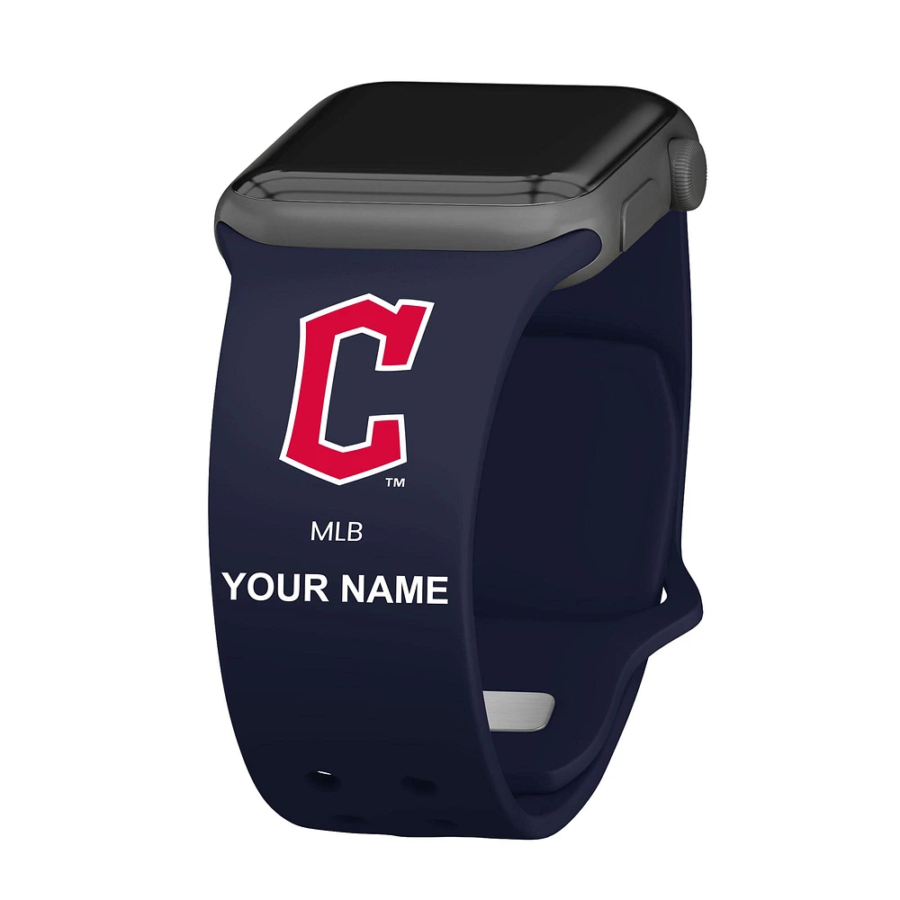 Navy Cleveland Guardians Personalized Silicone Apple Watch Band
